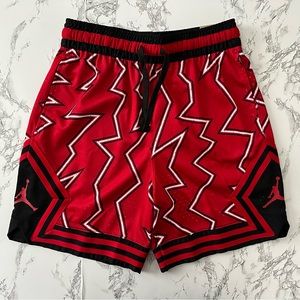 Air Jordan Diamond Satin Shorts Red Black